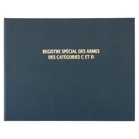 Registre des armes toilée bleue 104 pages 32x25 cm