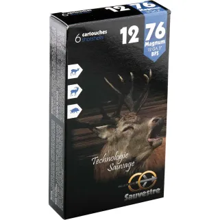 6 Cartouches Sauvestre® Gros Gibier cal.12/76 Magnum