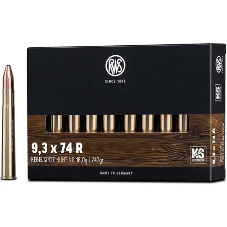 Boite de 20 Balles RWS ogive KS - 9.3X74R - 147grs - 16g