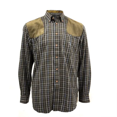 Chemise Percussion Sologne 100% coton marron taille S à 3XL