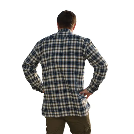 Chemise longue à carreaux bleu Chevron taille S à 4XL Chemise longue à carreaux bleu Chevron taille S à 4XL