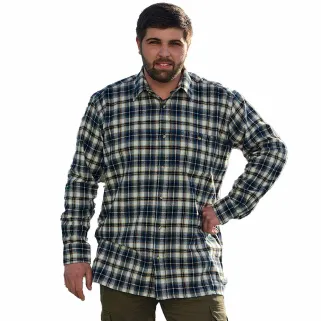 Chemise longue à carreaux bleu Chevron taille S à 4XL