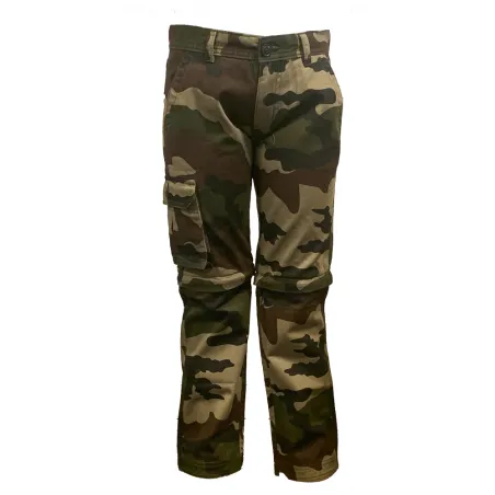 Pantalon treillis enfant camouflage CE 2 en 1 transformable en bermuda