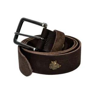 Ceinturon cuir marron avec sanglier décoratif