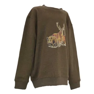 Sweat enfant kaki grands animaux Bartavel®