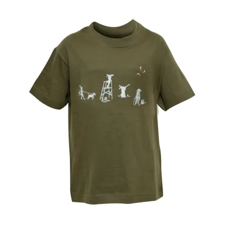 Tee-shirt Enfant Kaki "Lapins-carottes" Bartavel®