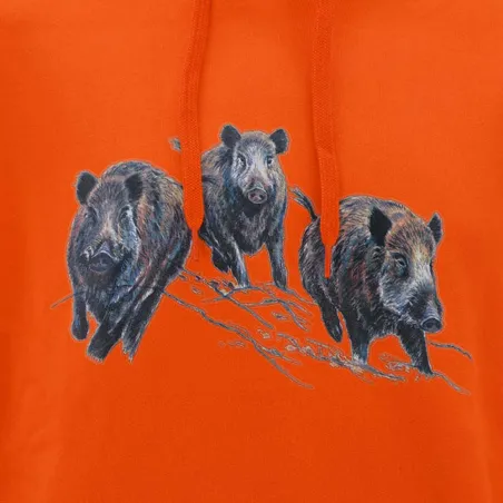 Sweat à capuche orange sangliers Bartavel Taille M à 3XL Sweat à capuche orange sangliers Bartavel Taille M à 3XL