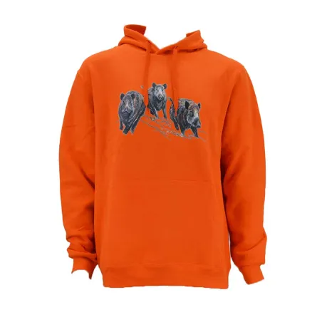Sweat à capuche orange sangliers Bartavel Taille M à 3XL Sweat à capuche orange sangliers Bartavel Taille M à 3XL