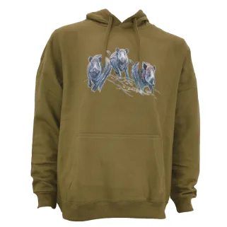 Sweat à capuche kaki 3 sangliers Bartavel taille M à 3XL