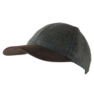 Casquette en laine à carreaux kaki/marron