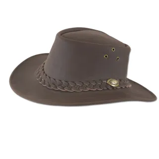 Chapeau de chasse en cuir marron