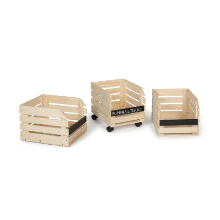 Clayettes en bois à roulettes x 3 Clayettes en bois à roulettes x 3