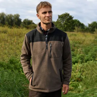 Sweat 1/2 zip Sapeur bronze