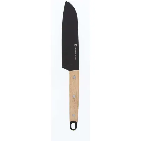 Couteau Santoku 18,2 cm finition oxyde noir manche hêtre