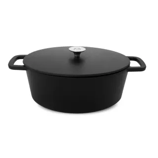 Cocotte en fonte d'aluminium noire ronde ou ovale