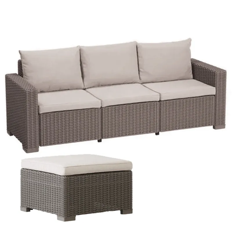 Salon de jardin 3 places Keter® + pouf offert Salon de jardin 3 places Keter® + pouf offert