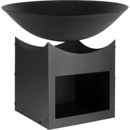 Brasero métal noir sur support Ø 57cm Brasero métal noir sur support Ø 57cm