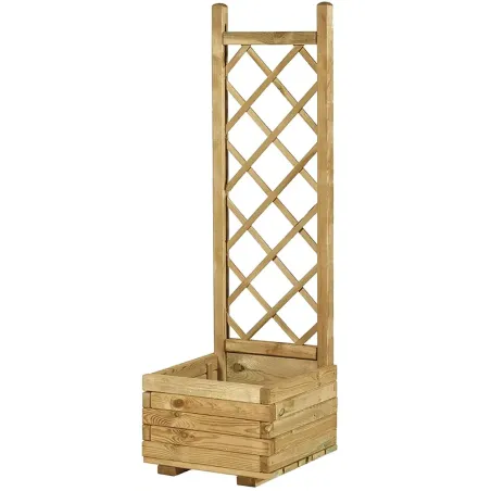 Bac à fleurs en bois avec treillis 40x31x140cm Bac à fleurs en bois avec treillis 40x31x140cm