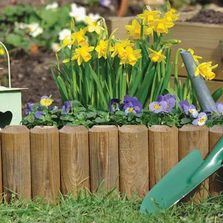 Bordure bois à planter Ø 7x15 / 30x105 cm