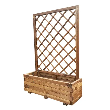 Jardinière bois avec treillis 90x31x140cm Jardinière bois avec treillis 90x31x140cm