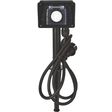 Multiprise avec minuterie ext 1,5m fil noir Multiprise avec minuterie ext 1,5m fil noir