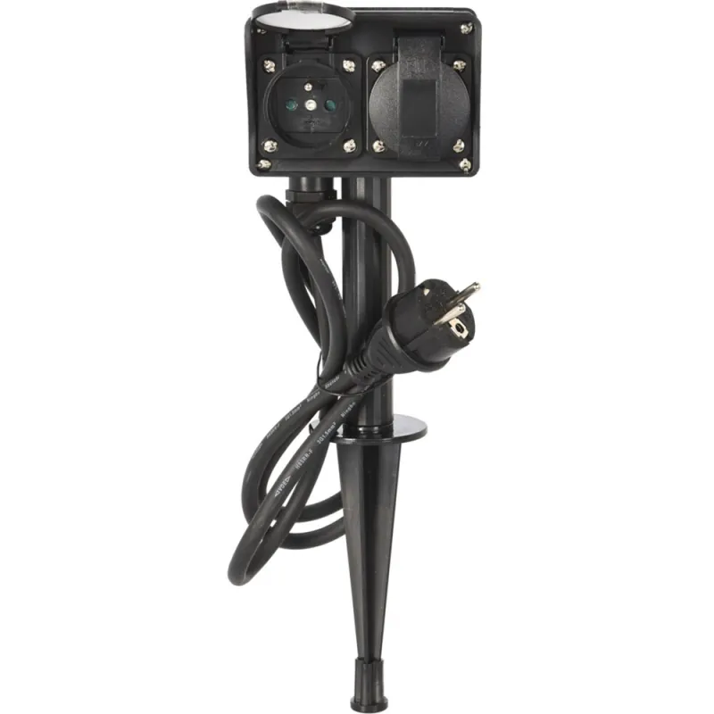 Multiprise avec minuterie ext 1,5m fil noir Multiprise avec minuterie ext 1,5m fil noir