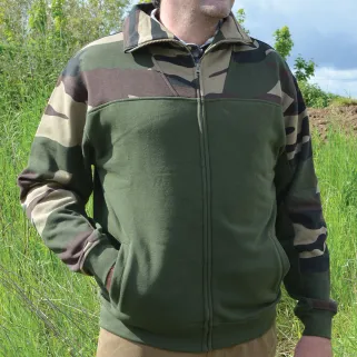 Veste de chasse homme zippée kaki camouflage