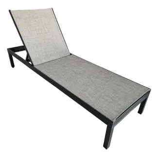 Lot de 2 Bains de soleil en aluminium gris 193 x 65 x 32-95 cm