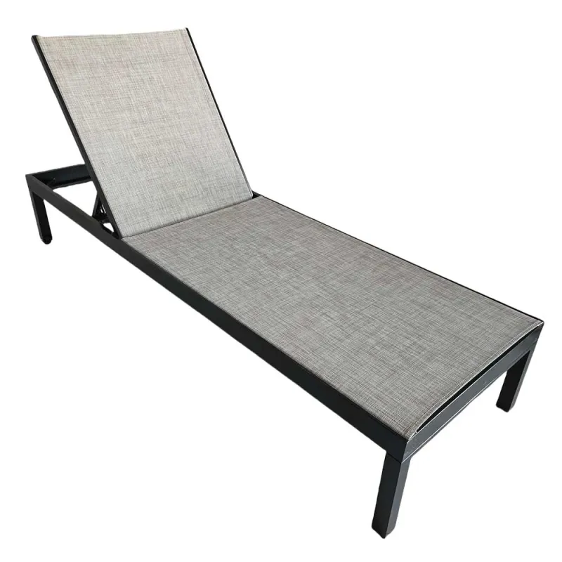 Lot de 2 Bains de soleil en aluminium gris 193 x 65 x 32-95 cm Lot de 2 Bains de soleil en aluminium gris 193 x 65 x 32-95 cm