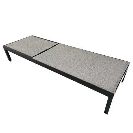 Lot de 2 Bains de soleil en aluminium gris 193 x 65 x 32-95 cm Lot de 2 Bains de soleil en aluminium gris 193 x 65 x 32-95 cm