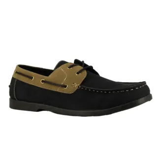 Chaussures bateau noir et beige