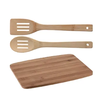 Planche à découper bambou 33 x 23 x 1 cm 2 spatules