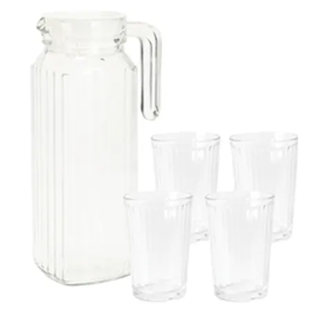 Carafe en verres 1100 ml 4 verres 200 ml Carafe en verres 1100 ml 4 verres 200 ml