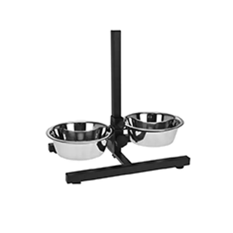 2 Gamelles acier inoxydable avec support noir Ø de 19 cm 1,8 L 2 Gamelles acier inoxydable avec support noir Ø de 19 cm 1,8 L
