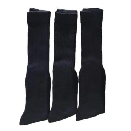 Lot de 3 paires de chaussettes hautes noires 39/42 et 43/46 Lot de 3 paires de chaussettes hautes noires 39/42 et 43/46