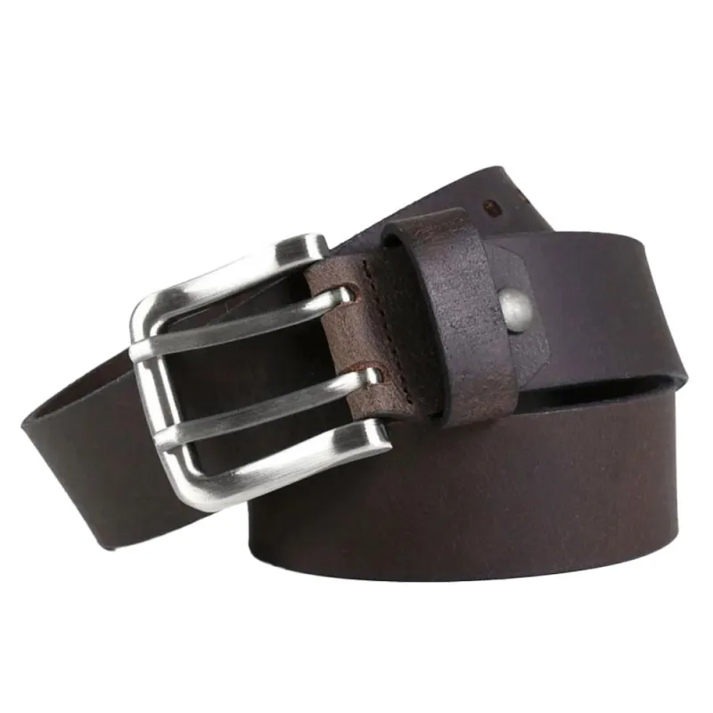 Ceinturon cuir double ardillon marron 130 cm Ceinturon cuir double ardillon marron 130 cm