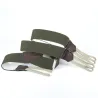 Bretelles kaki à pattes tressées réglables 120x3,5 cm