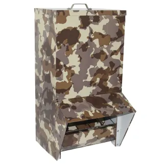 Mangeoire acier galvanisée 20kg camo 29,5x24,5x50 cm