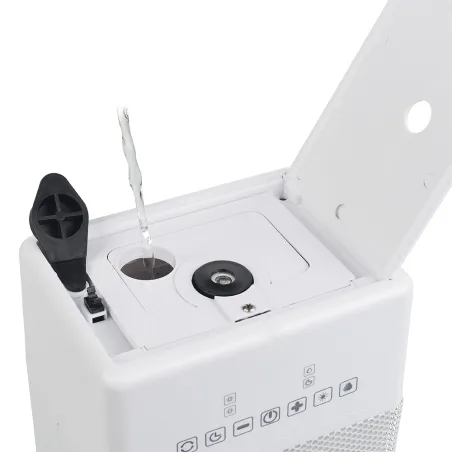 Chauffage et humidificateur minuterie 12h 1800W 19,8x15,5x30,5cm Chauffage et humidificateur minuterie 12h 1800W 19,8x15,5x30,5cm
