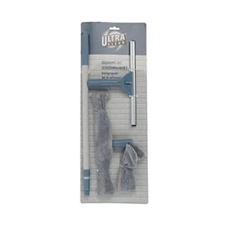 Set de nettoyage vitre 4 pièces raclette éponge chiffon