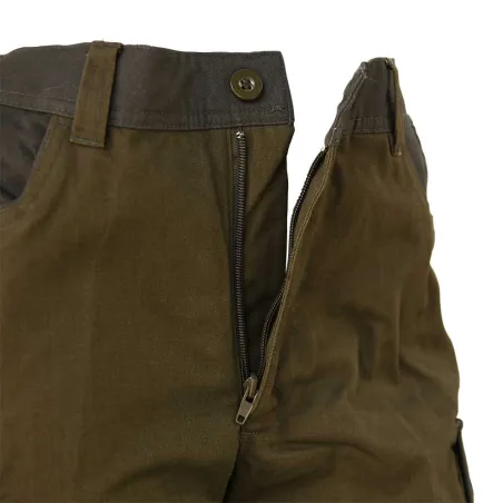 Pantalon de chasse anti-ronces Tradition polyester kaki T38 à 60 Pantalon de chasse anti-ronces Tradition polyester kaki T38 à 60