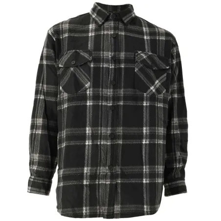 Chemise chaude homme à carreaux polyester grise M à 3XL