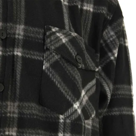 Chemise chaude homme à carreaux polyester grise M à 3XL