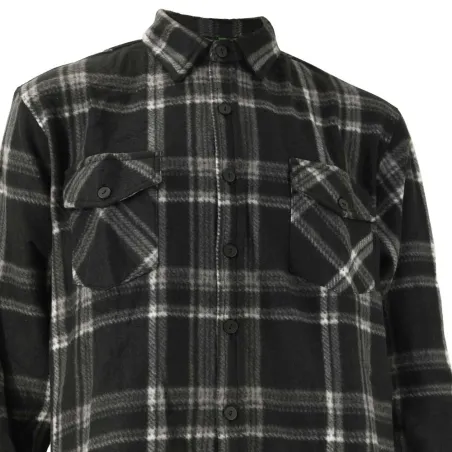 Chemise chaude homme à carreaux polyester grise M à 3XL