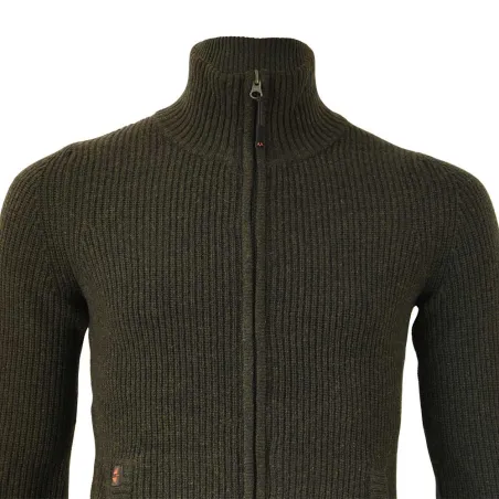 Gilet femme Shirley col montant laine vert loden XS à 3XL