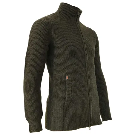 Gilet femme Shirley col montant laine vert loden XS à 3XL
