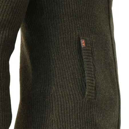 Gilet femme Shirley col montant laine vert loden XS à 3XL