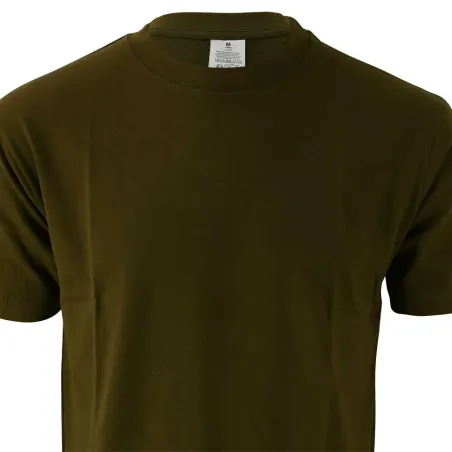 T-shirt manches courtes coupe droite 100% coton kaki S à 3XL T-shirt manches courtes coupe droite 100% coton kaki S à 3XL