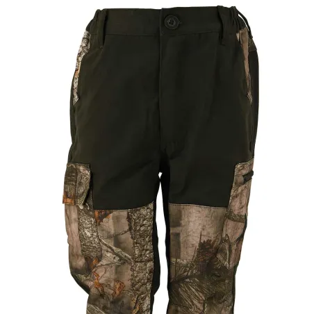 Pantalon Traque Enfant 5 poches polyester camo Forest 6 à 16 ans Pantalon Traque Enfant 5 poches polyester camo Forest 6 à 16 ans