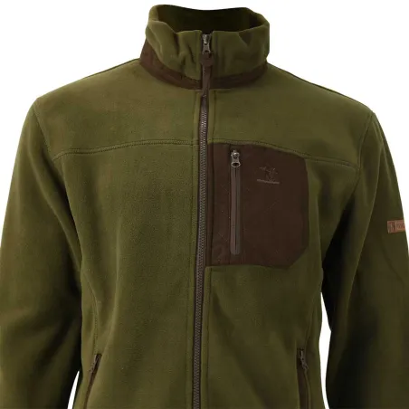 Blouson Polaire Brodé polyester kaki taille M à 4XL Blouson Polaire Brodé polyester kaki taille M à 4XL